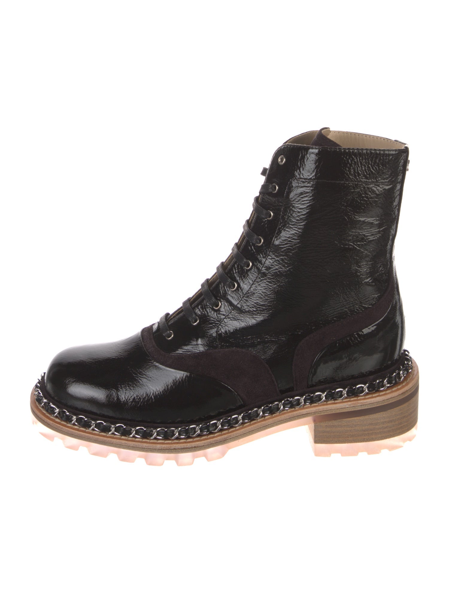 Chanel 2015 Interlocking CC Logo Combat Boots