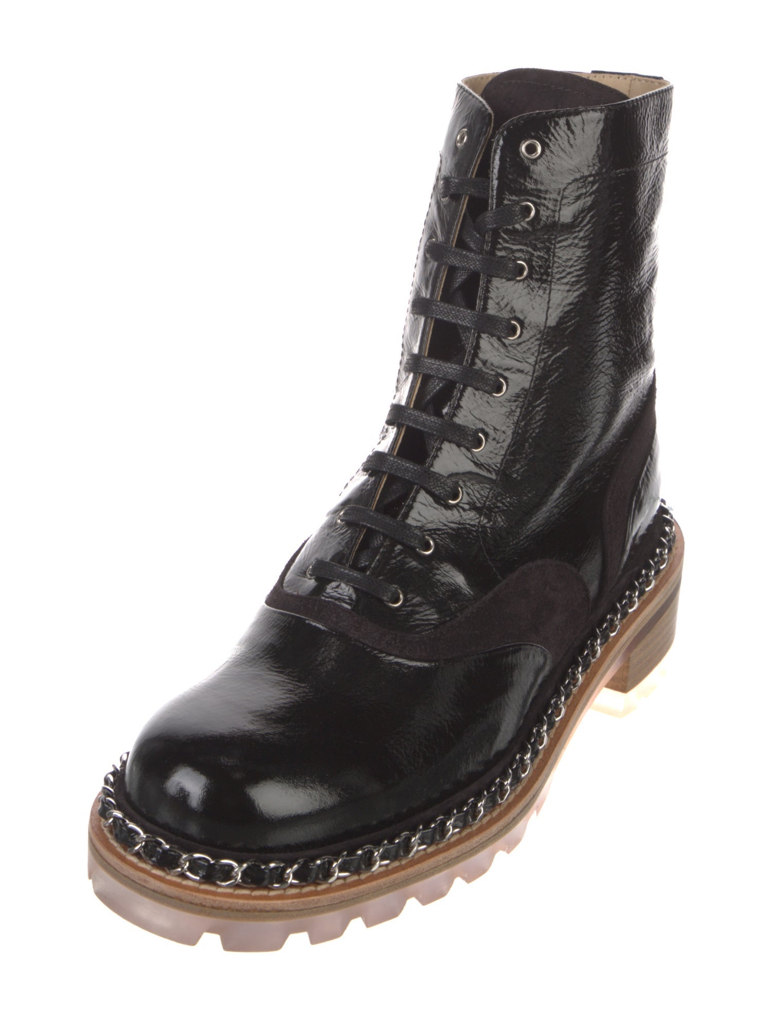 Chanel 2015 Interlocking CC Logo Combat Boots