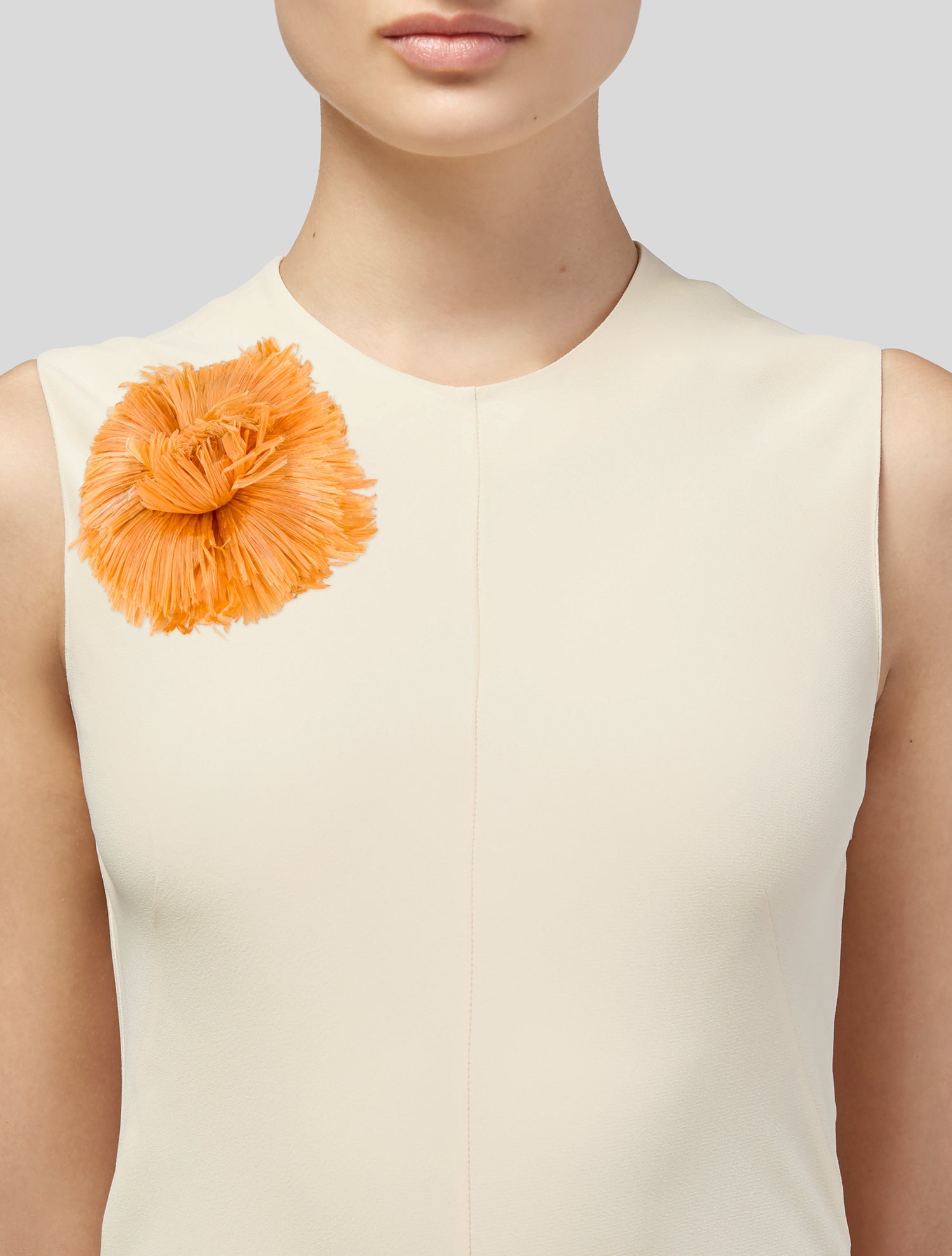 Chanel Vintage Raffia Camellia Pin Brooch