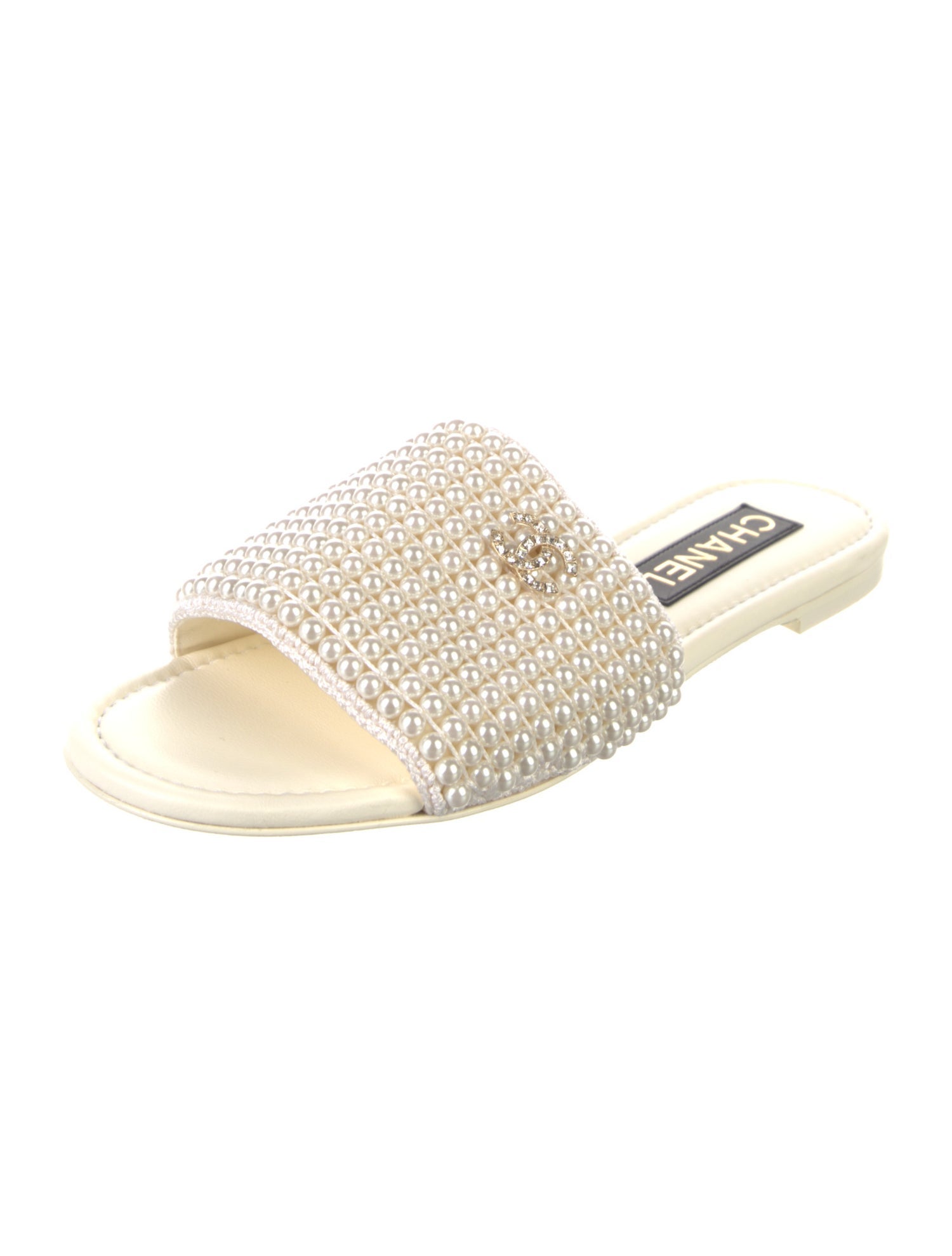 Chanel Interlocking CC Logo Leather Flats