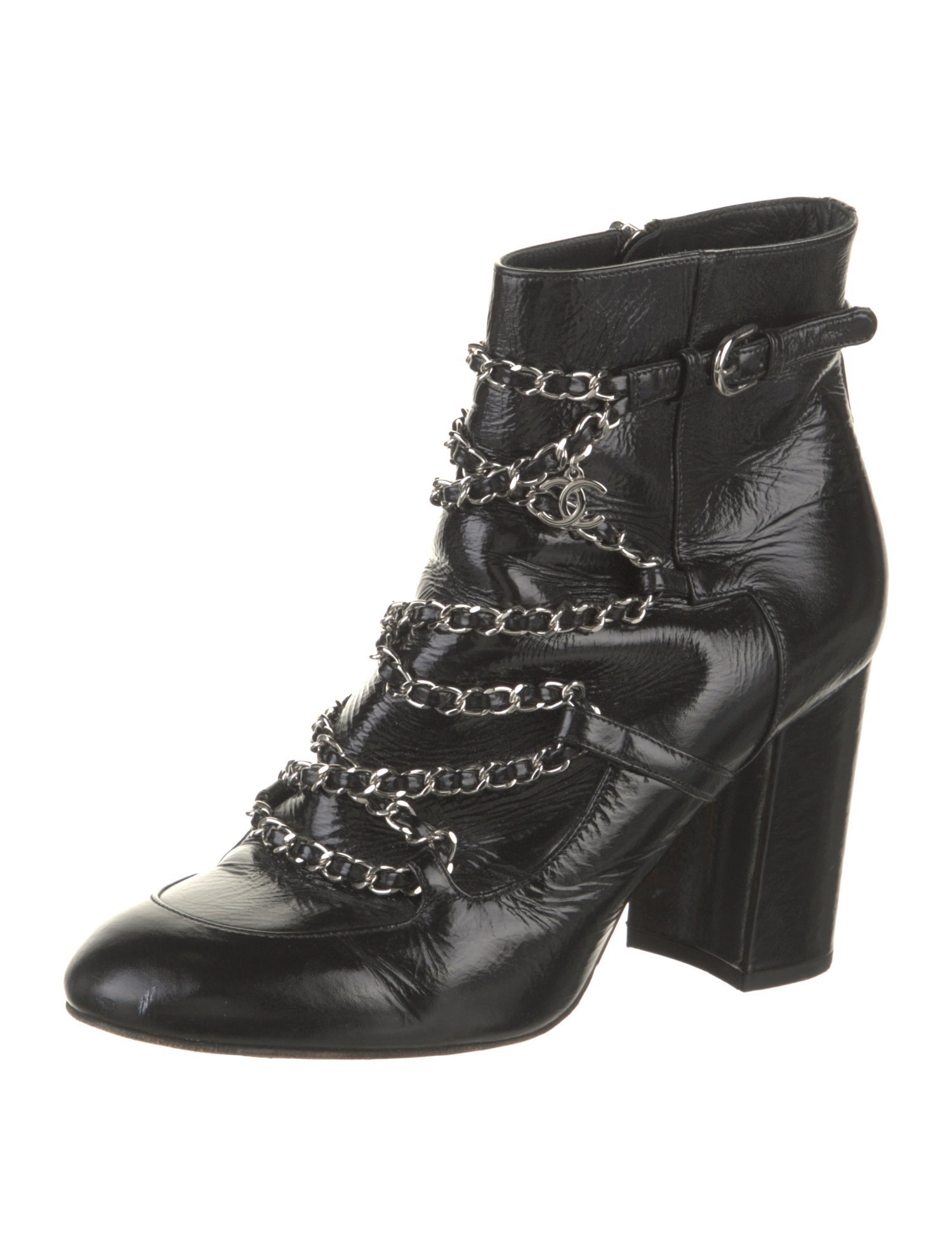 Chanel 2019 Interlocking CC Logo Lace-Up Boots