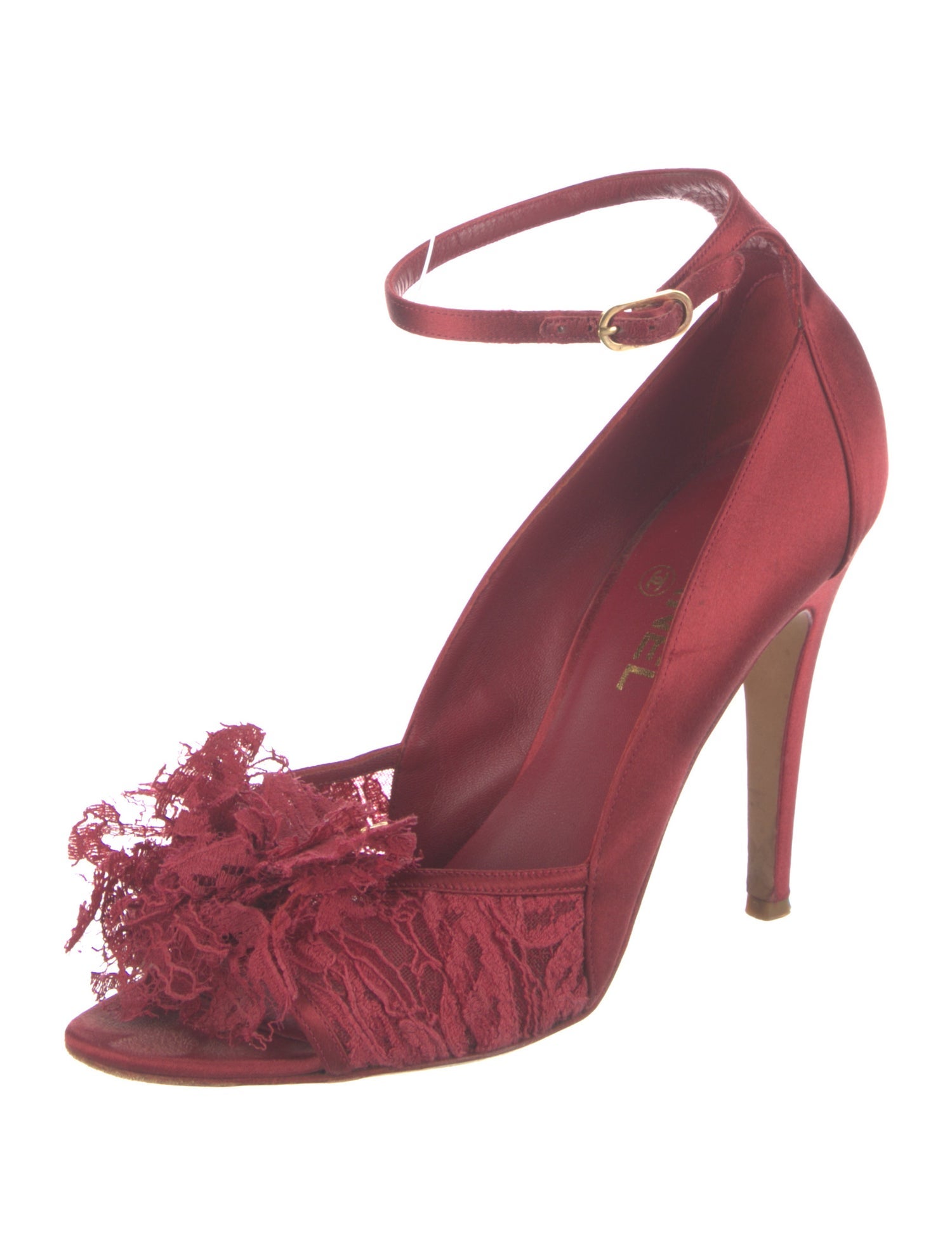 Chanel Interlocking CC Logo Satin D'Orsay Pumps