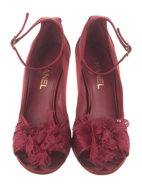 Chanel Interlocking CC Logo Satin D'Orsay Pumps