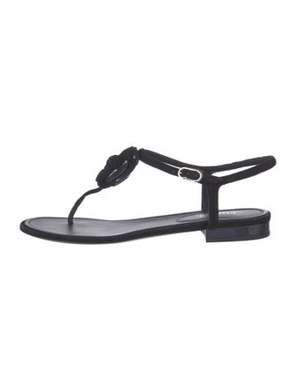 Chanel 2016 Interlocking CC Logo T-Strap Sandals