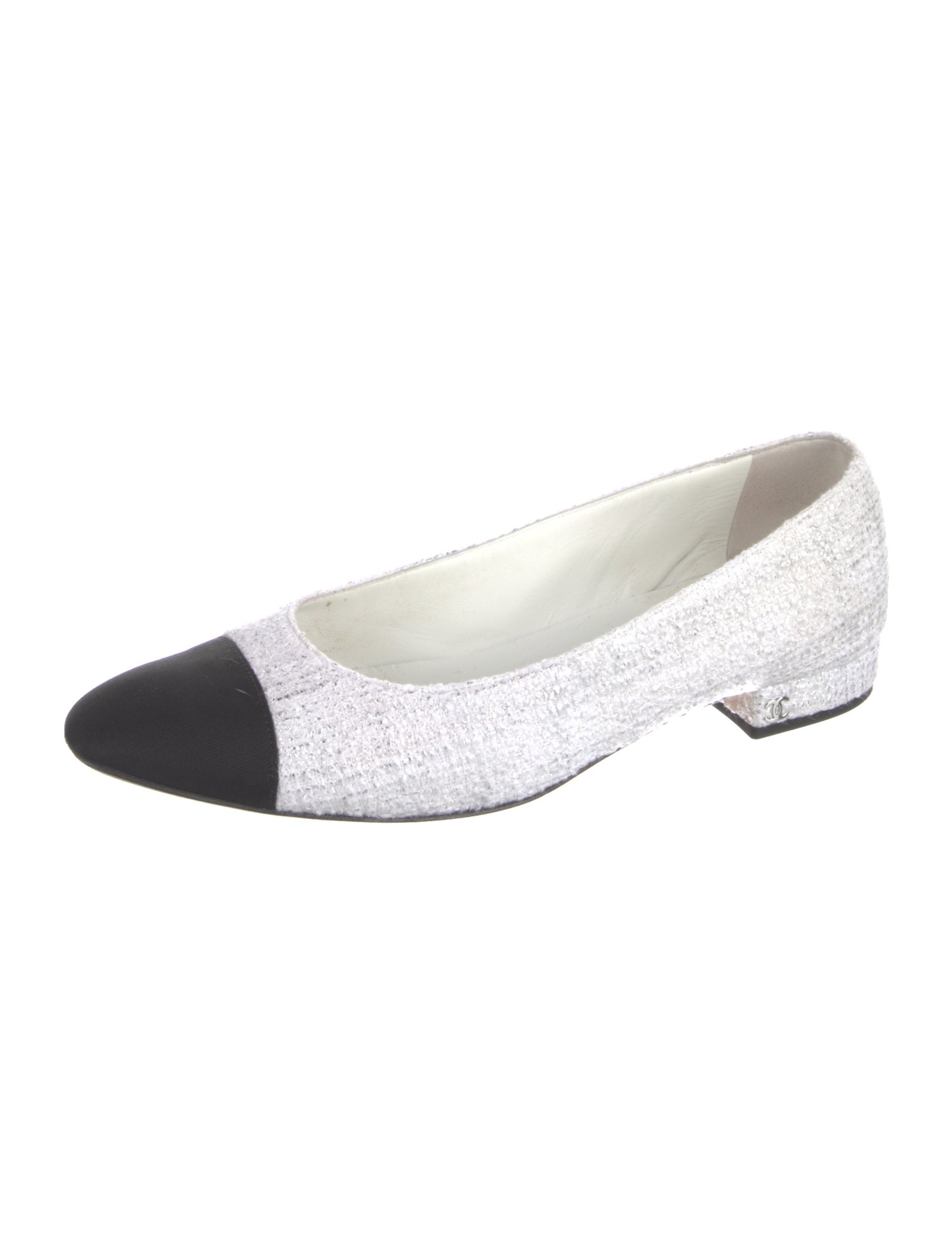Chanel Interlocking CC Logo Tweed Ballet Flats
