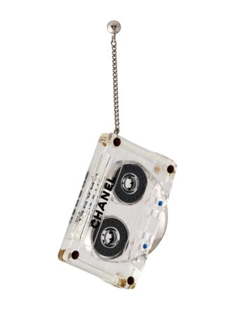 Chanel Resin & Strass Cassette Single Drop Earring