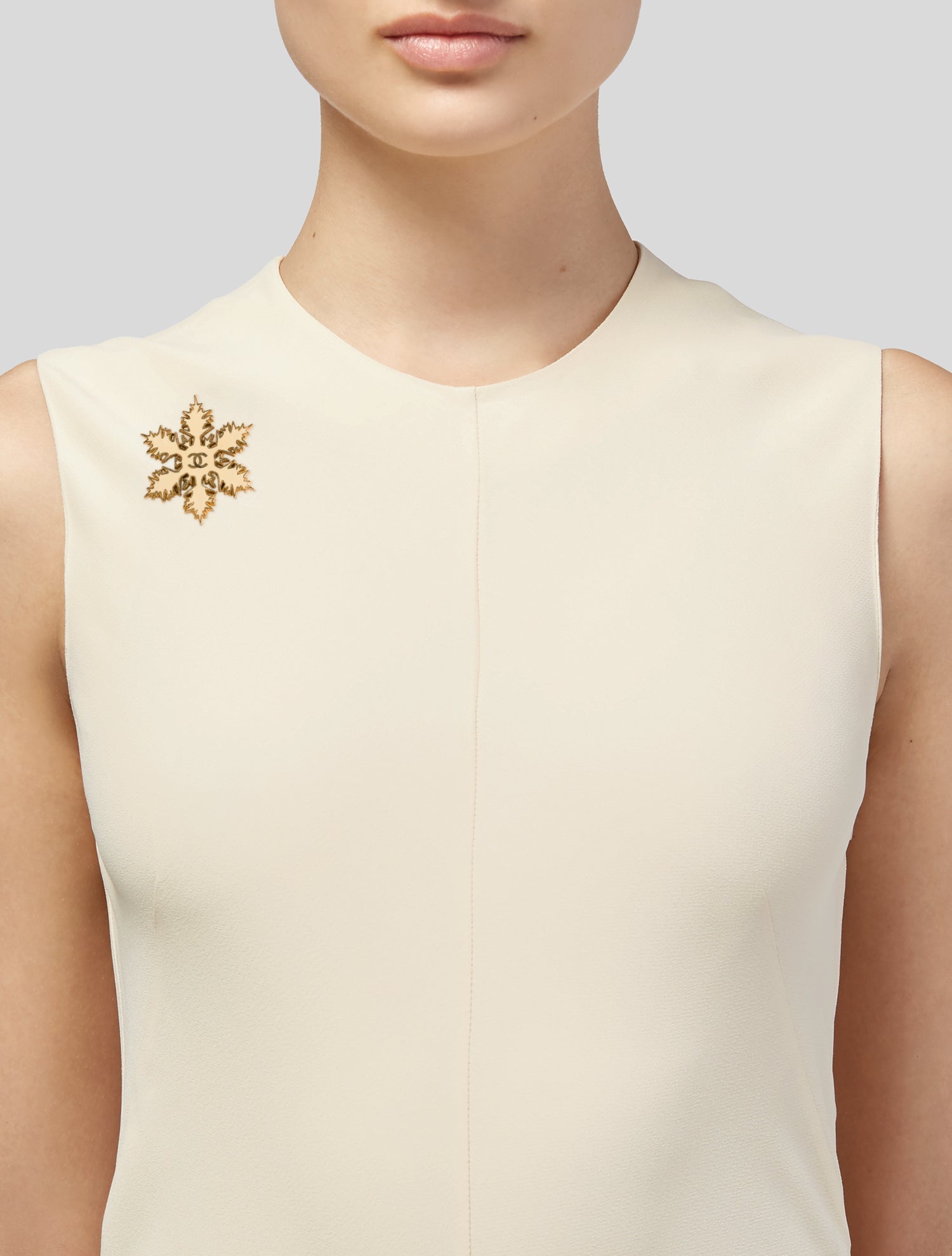 Chanel Enamel Snowflake Brooch