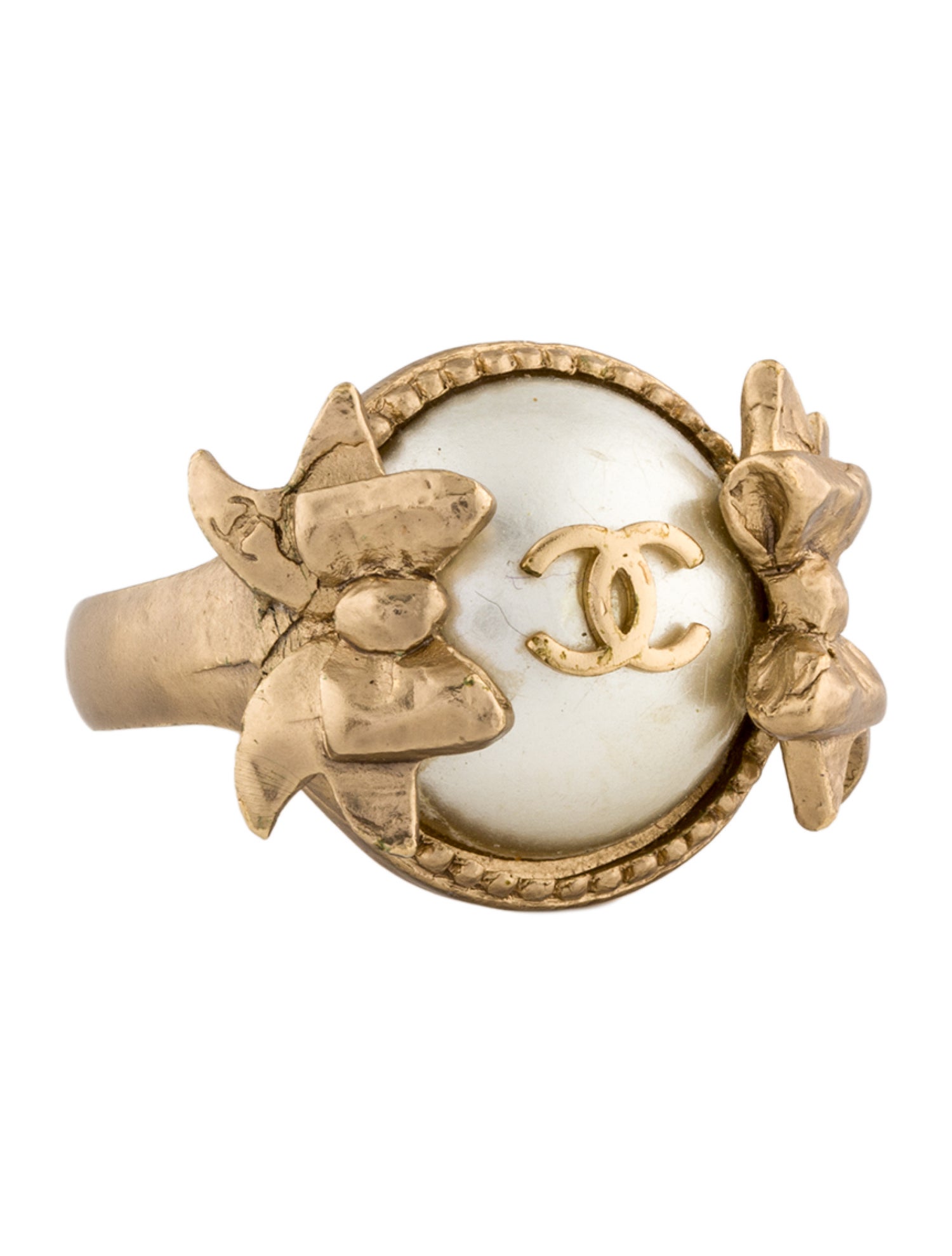 Chanel Faux Pearl Cocktail Ring