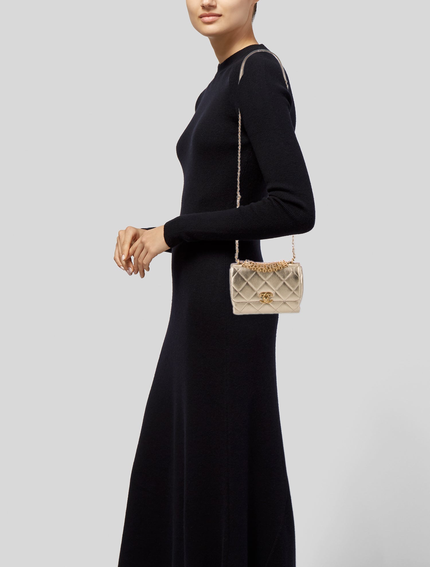 Chanel Mini Signature Chain Flap Bag