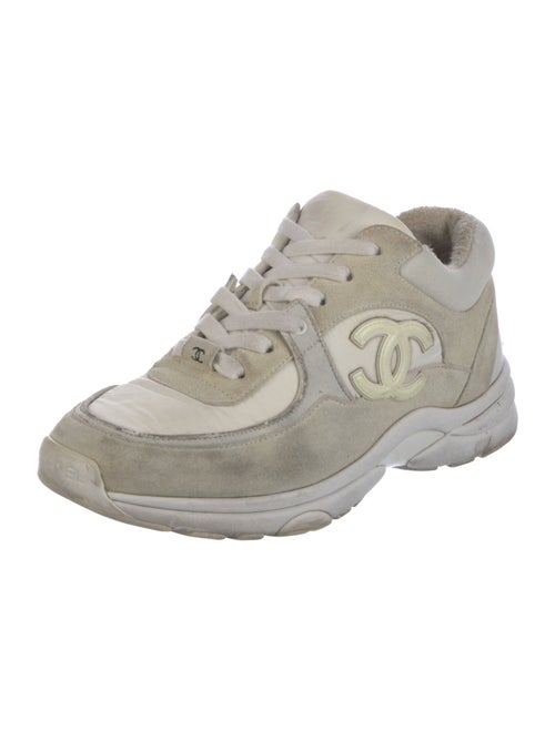 Chanel Interlocking CC Logo Suede Sneakers
