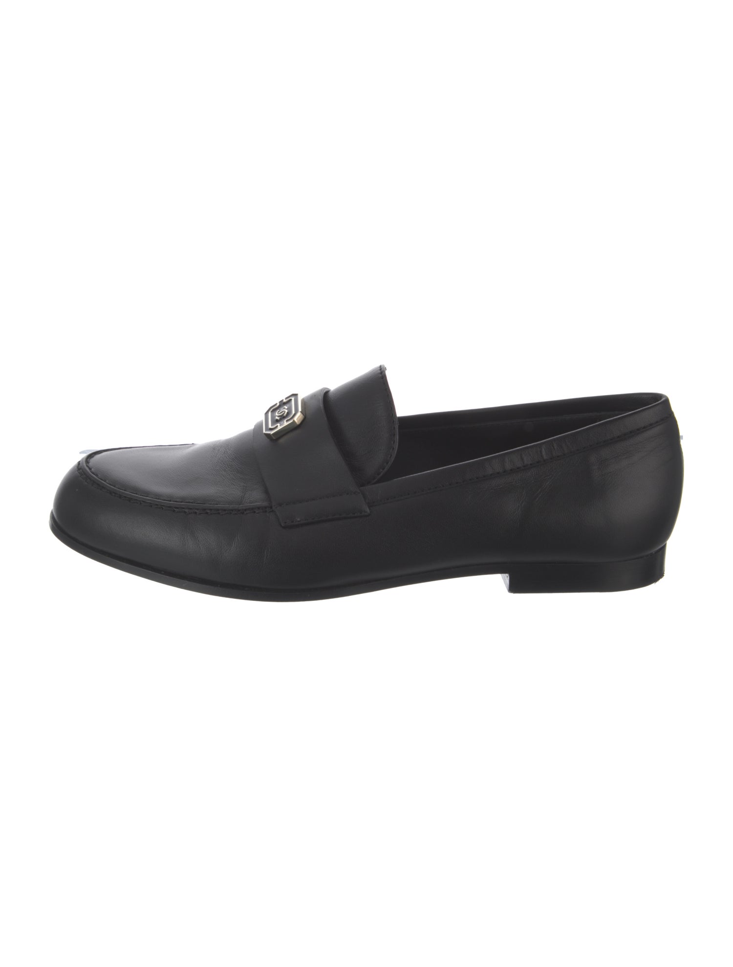 Chanel Interlocking CC Logo Leather Loafers