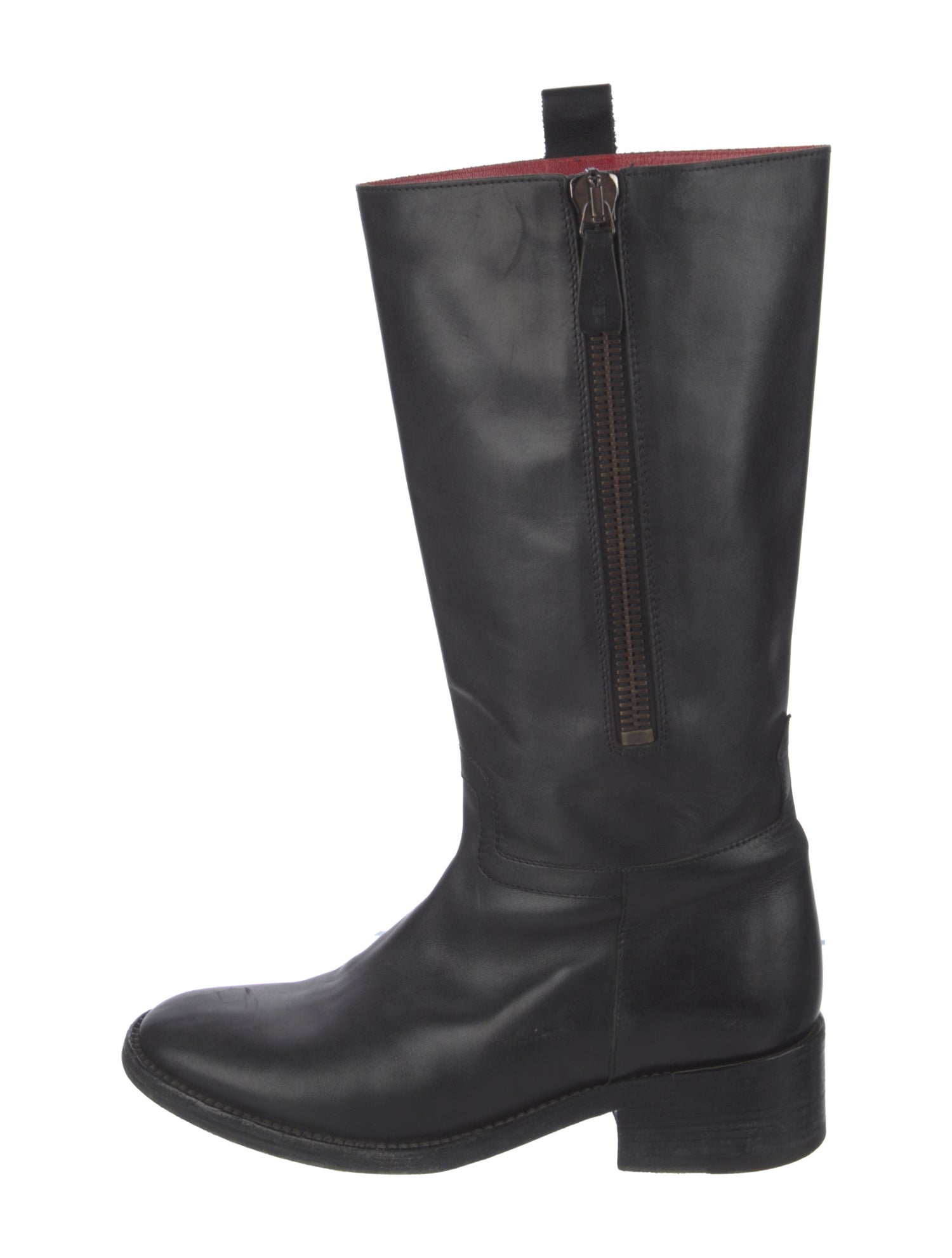 Chanel Interlocking CC Logo Leather Riding Boots