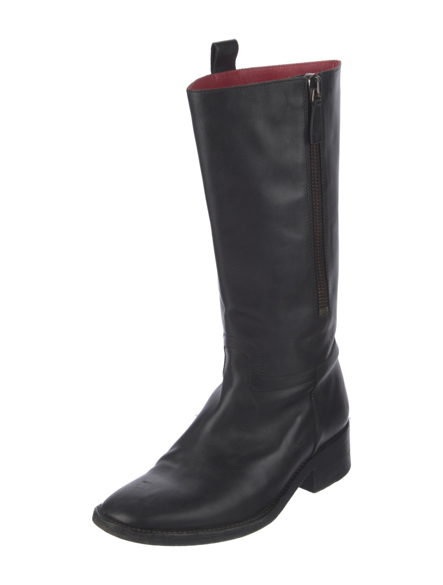 Chanel Interlocking CC Logo Leather Riding Boots