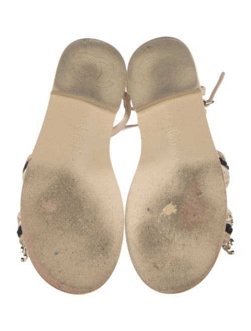 Chanel Interlocking CC Logo Leather Slides