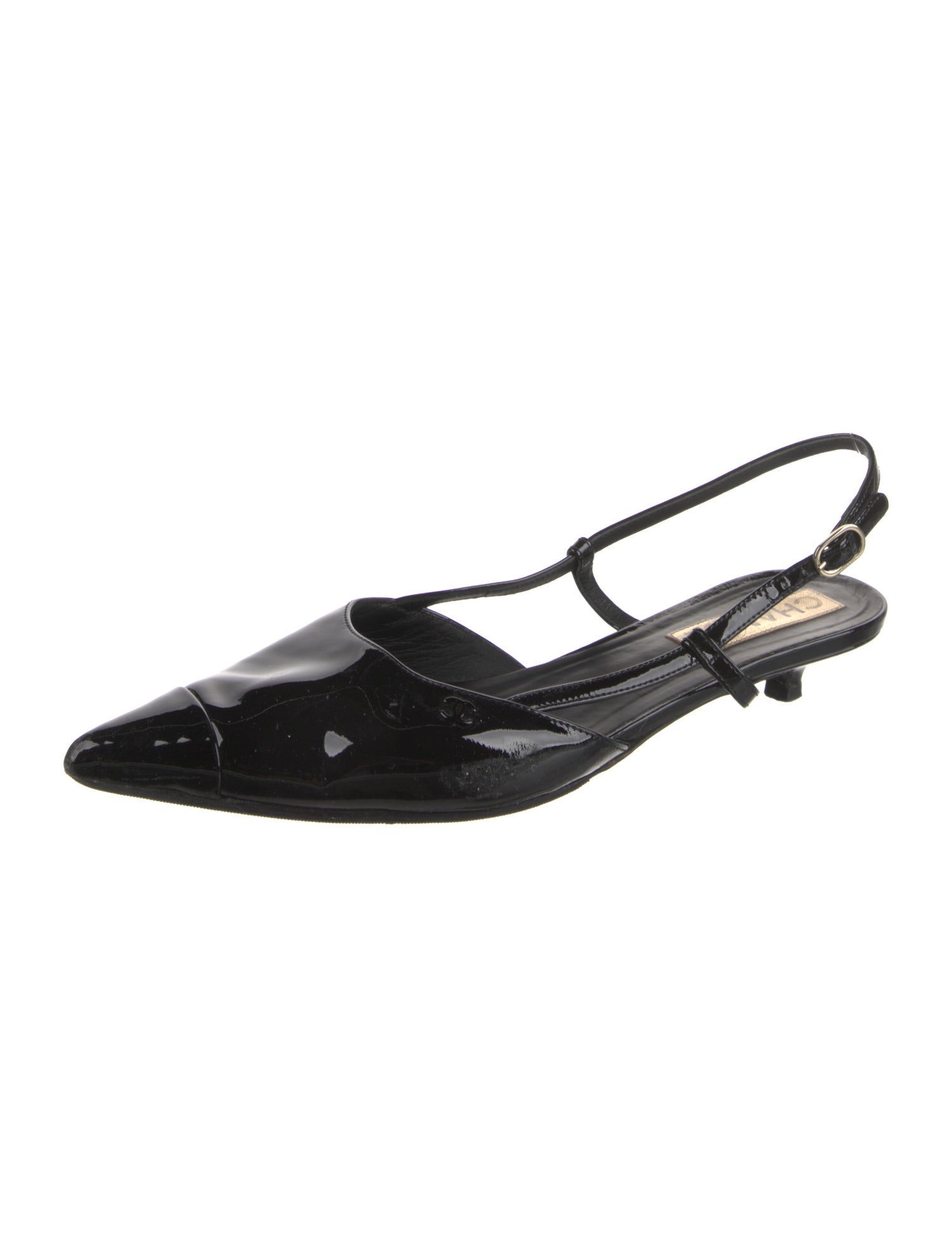 Chanel Vintage Interlocking CC Logo Slingback Pumps