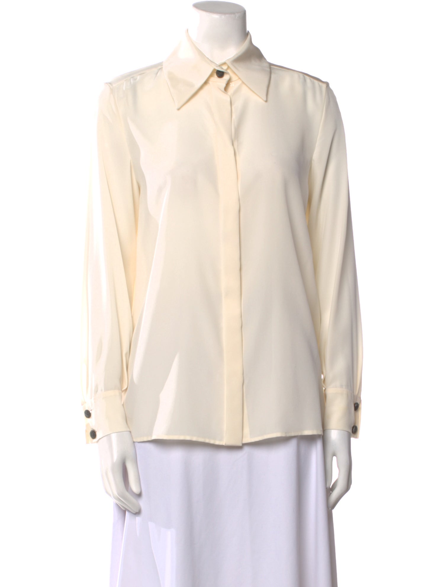 Chanel 2015 Silk Button-Up Top