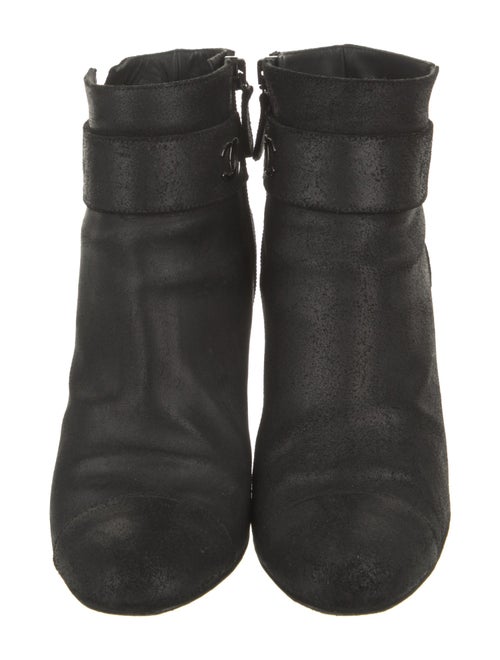 Chanel Interlocking CC Logo Suede Boots