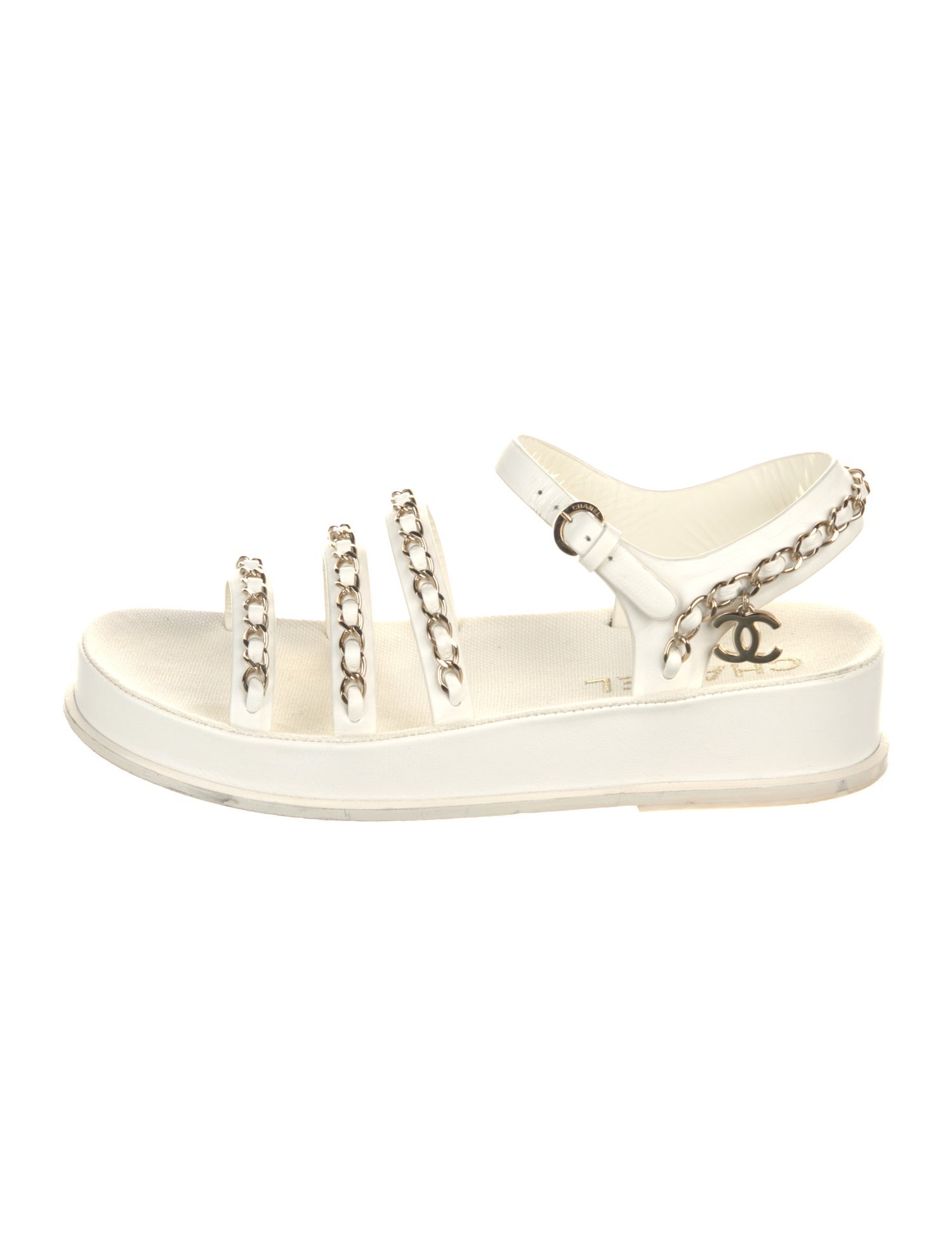 Chanel 2021 Interlocking CC Logo Slingback Sandals