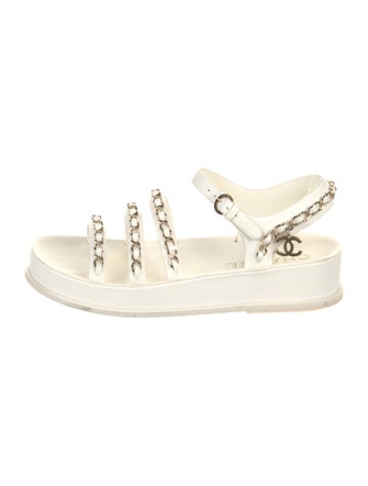 Chanel 2021 Interlocking CC Logo Slingback Sandals