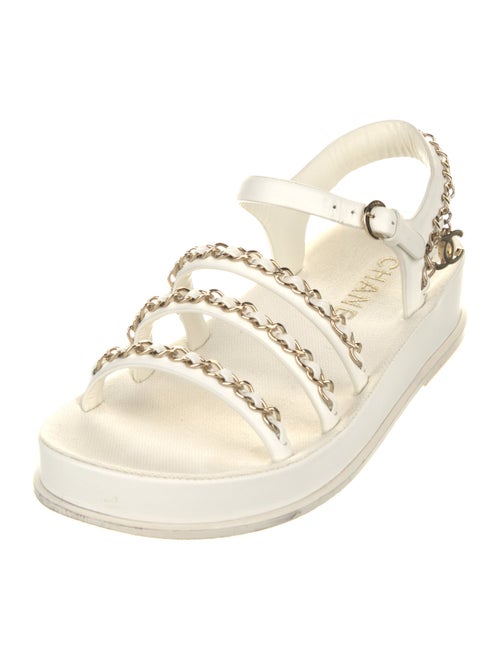 Chanel 2021 Interlocking CC Logo Slingback Sandals