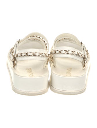 Chanel 2021 Interlocking CC Logo Slingback Sandals