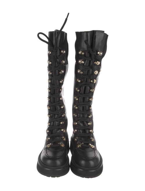 Chanel Interlocking CC Logo Leather Combat Boots