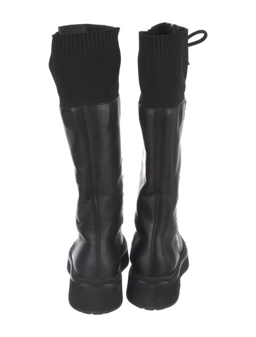 Chanel Interlocking CC Logo Leather Combat Boots