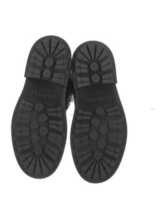 Chanel Interlocking CC Logo Leather Combat Boots