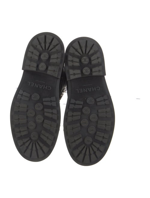 Chanel Interlocking CC Logo Leather Combat Boots