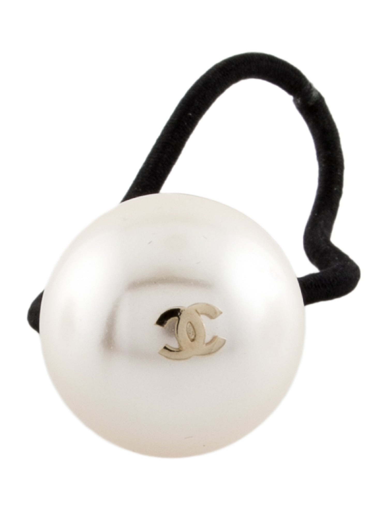 Chanel Faux Pearl CC Hair Tie