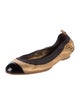Chanel Interlocking CC Logo Leather Ballet Flats