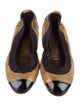 Chanel Interlocking CC Logo Leather Ballet Flats