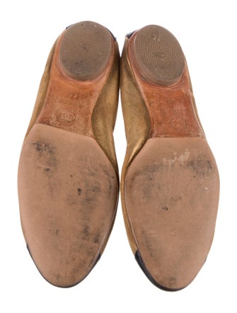 Chanel Interlocking CC Logo Leather Ballet Flats