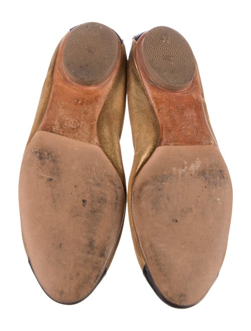 Chanel Interlocking CC Logo Leather Ballet Flats