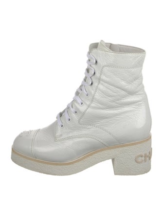 Chanel 2021 Interlocking CC Logo Combat Boots
