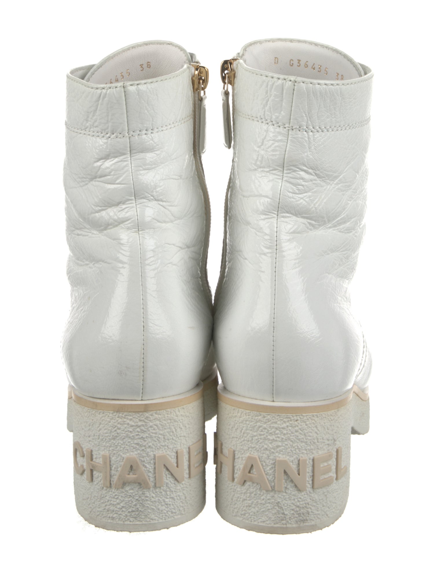 Chanel 2021 Interlocking CC Logo Combat Boots