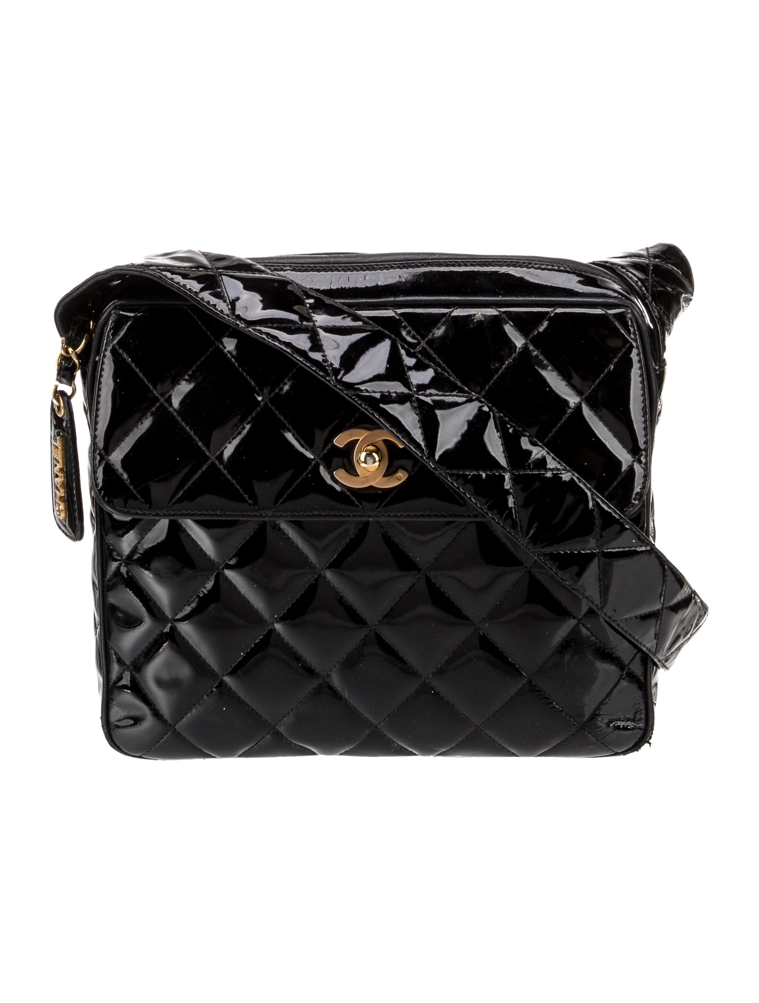 Chanel Patent CC Quilted Crossbody Bag