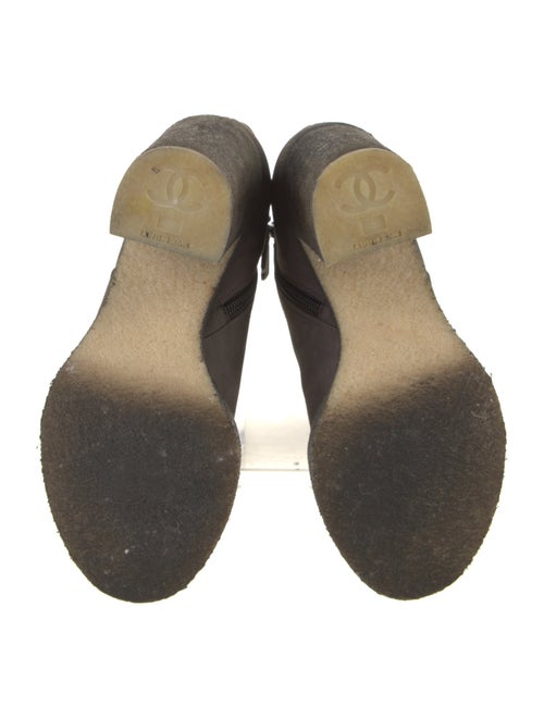 Chanel Interlocking CC Logo Suede Boots