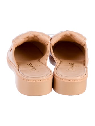 Chanel Interlocking CC Logo Leather Mules