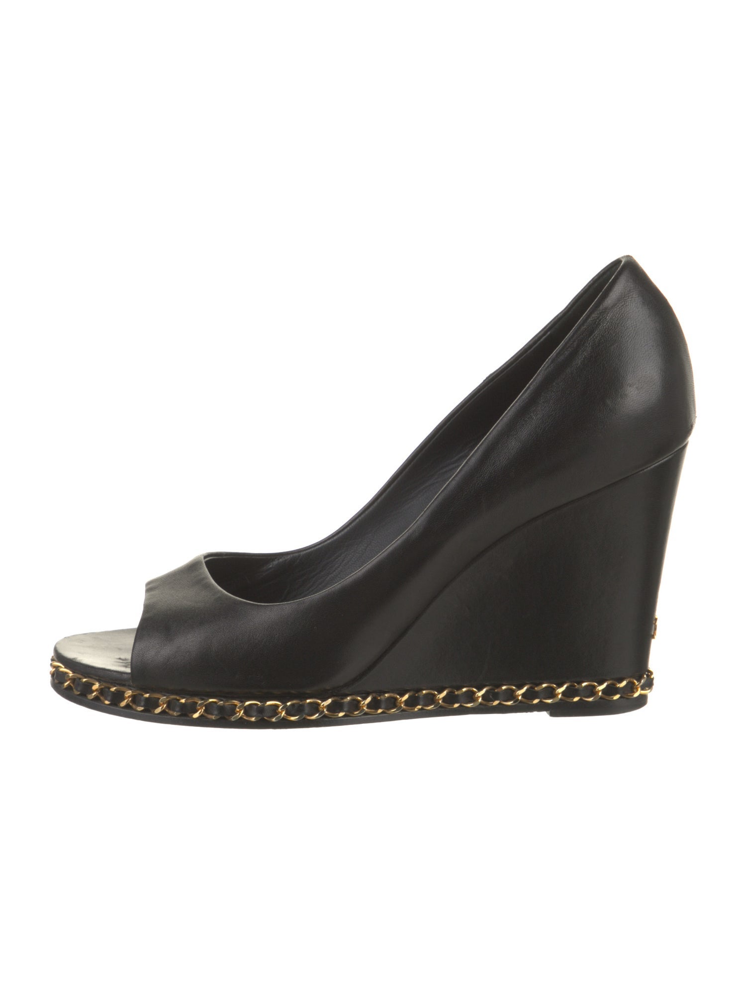 Chanel Interlocking CC Logo Leather Sandals