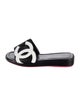 Chanel Interlocking CC Logo Leather Slides