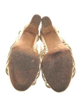 Chanel Interlocking CC Logo Suede Slingback Sandals