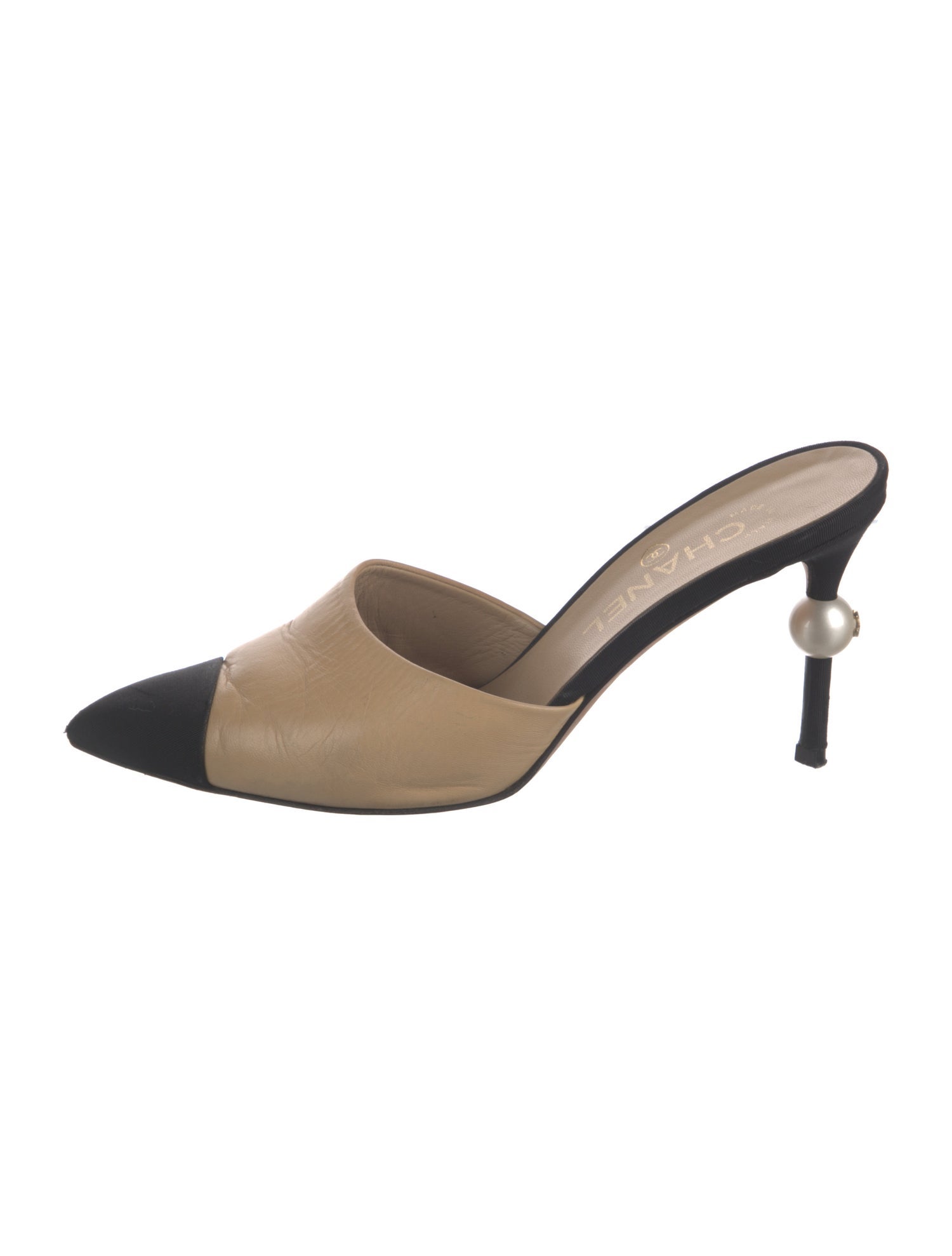 Chanel Interlocking CC Logo Leather Mules