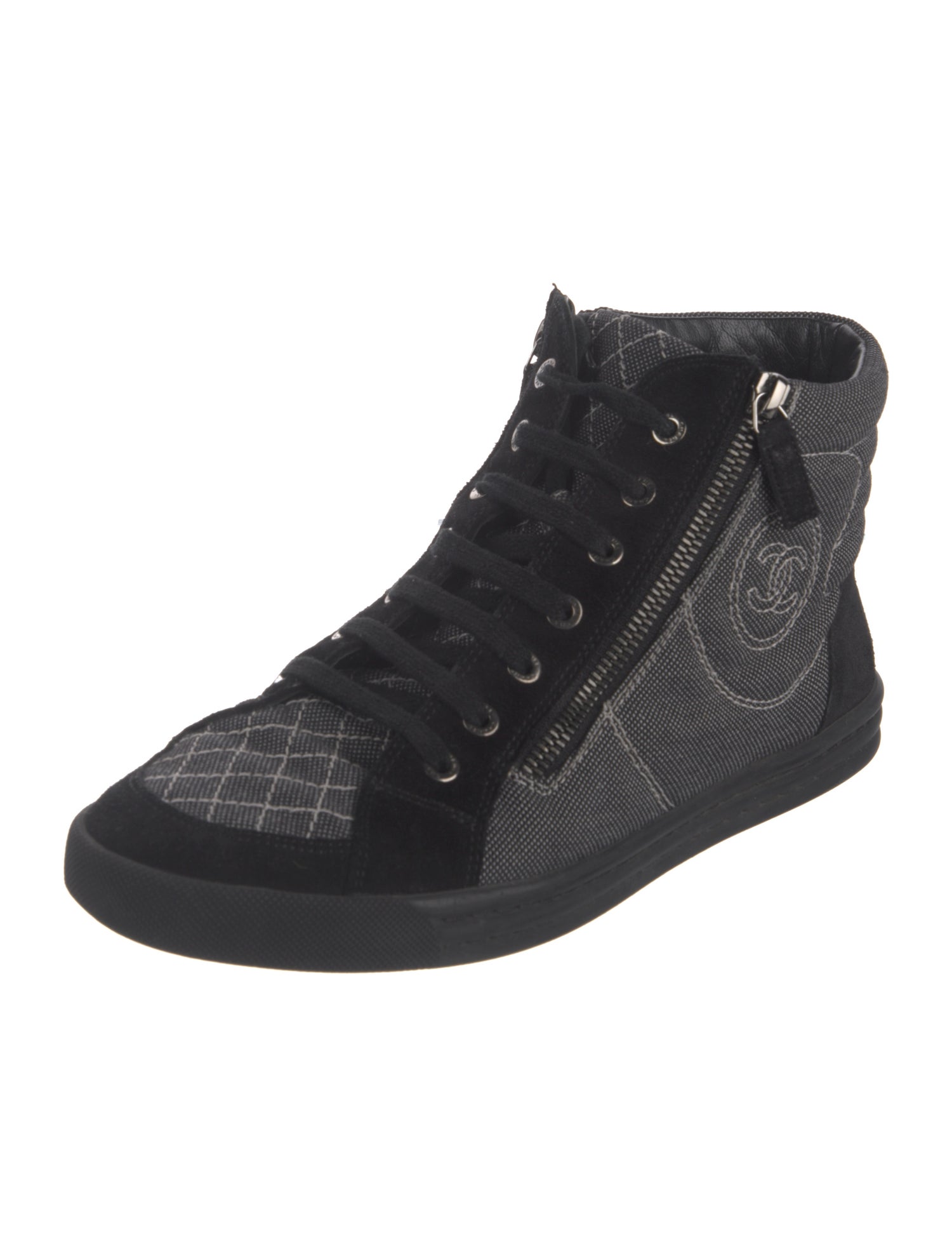 Chanel Interlocking CC Logo Canvas Sneakers