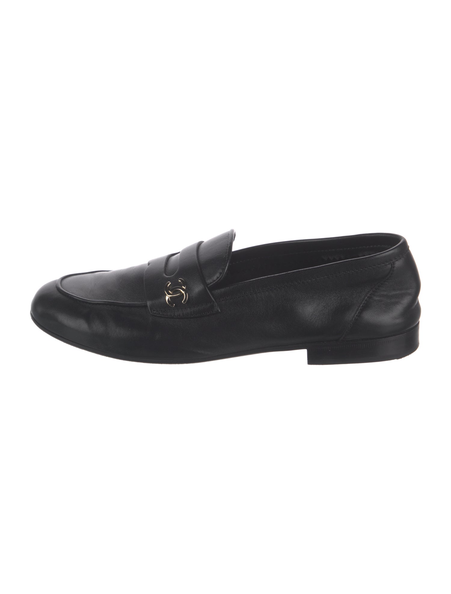 Chanel Interlocking CC Logo Lambskin Loafers