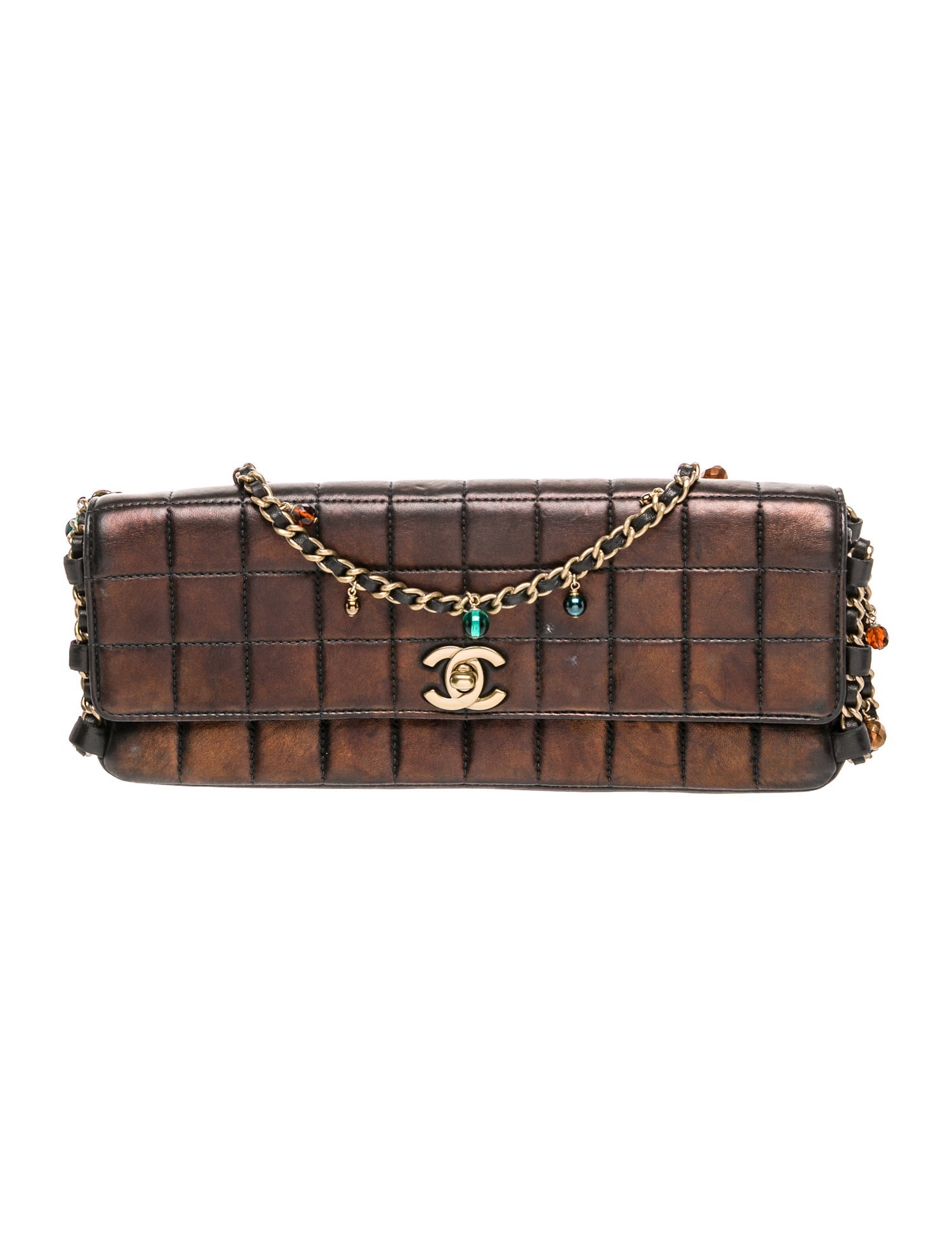Chanel Chocolate Bar E/W Bead Chain Flap Bag