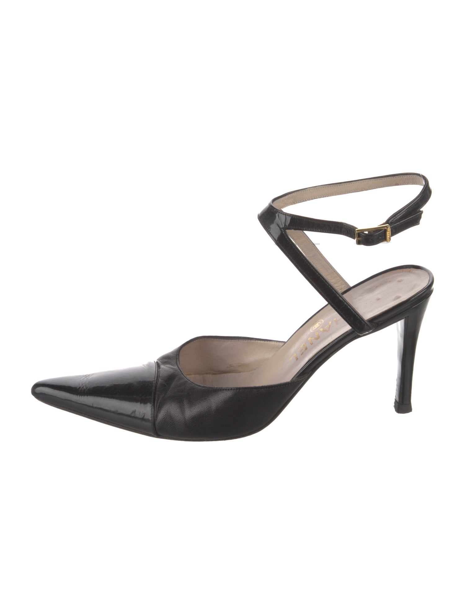 Chanel Vintage Interlocking CC Logo Slingback Pumps