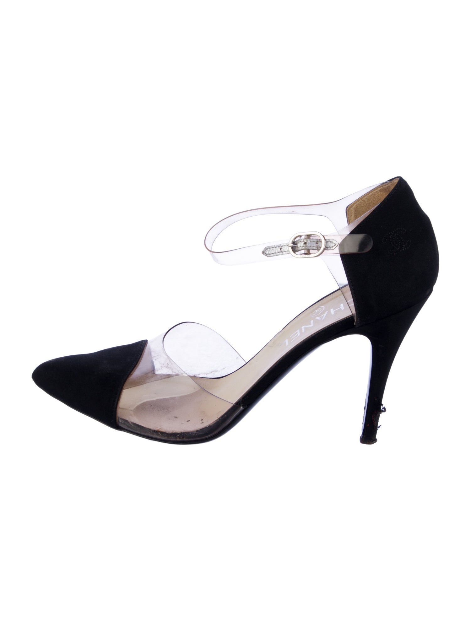 Chanel Interlocking CC Logo Suede D'Orsay Pumps