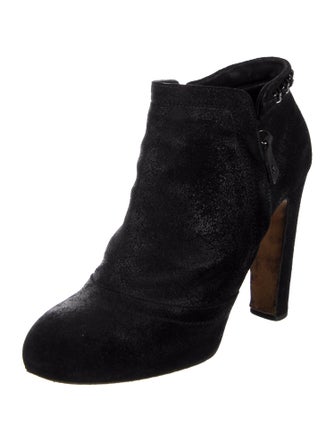 Chanel Interlocking CC Logo Suede Boots