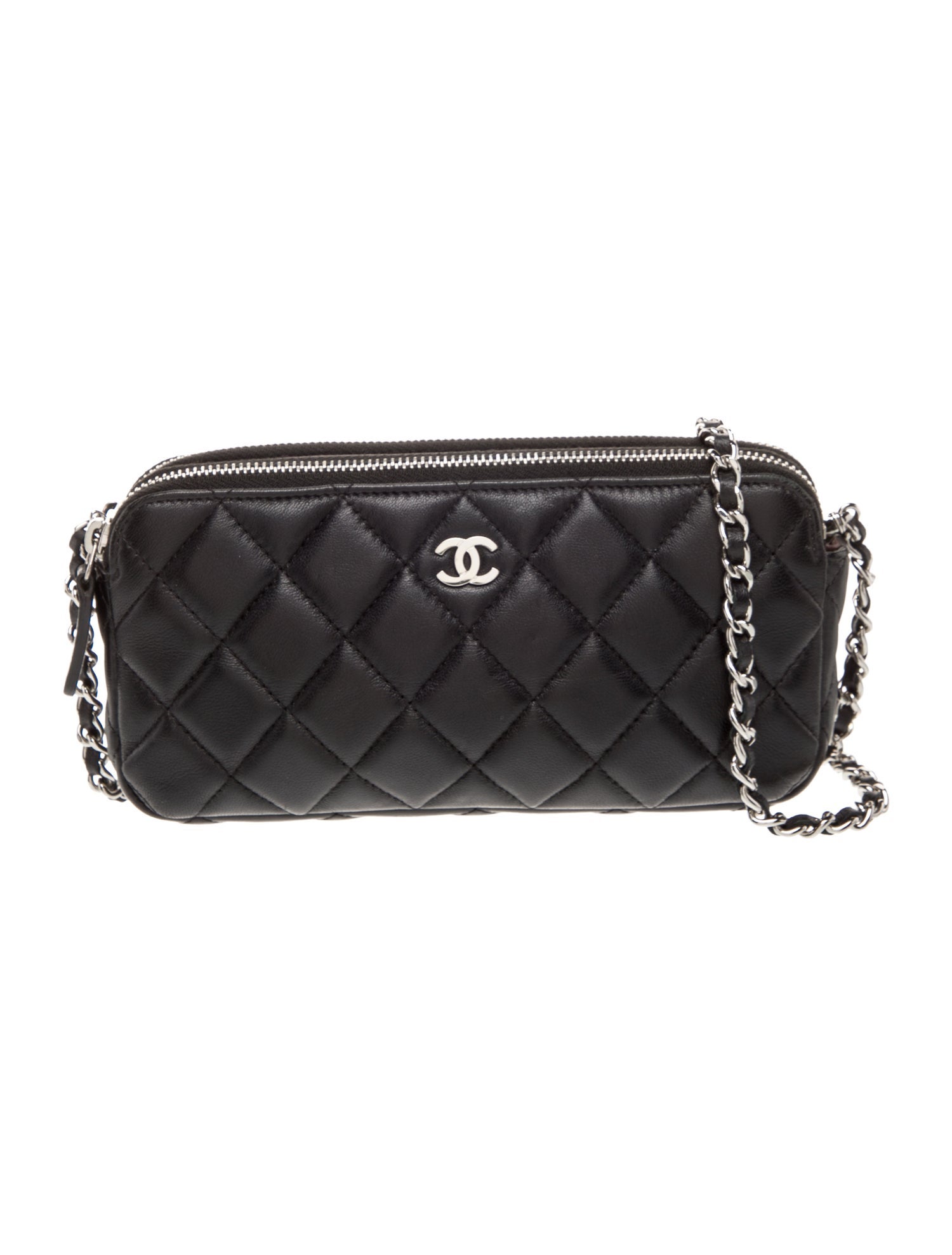 Chanel Double Zip Clutch w/ Chain